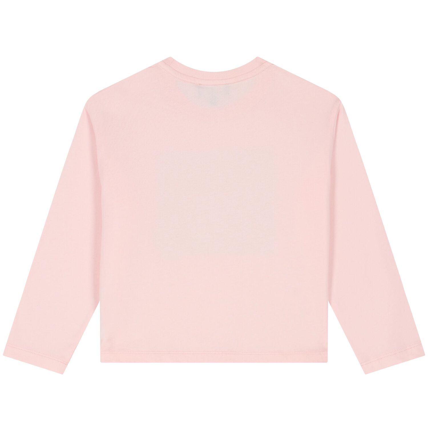 Girls Pink & Black Logo Long Sleeve Top , 2, hi-res image number null