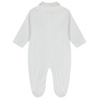 Baby Girls White Floral Babygrow, 1, hi-res