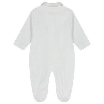 Baby Girls White Floral Babygrow