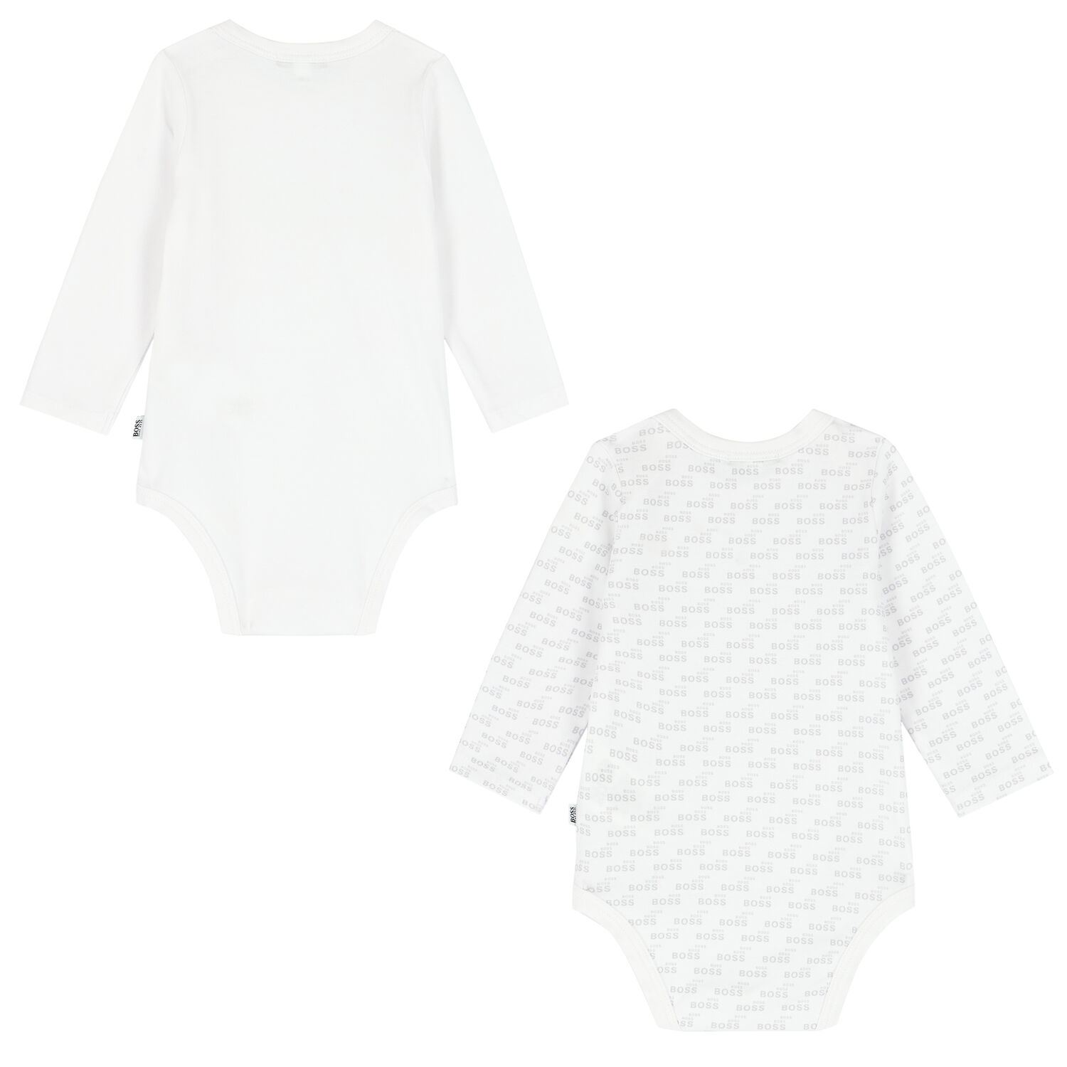 Baby Boys White Logo Bodysuits ( 2-Pack ), 1, hi-res