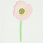 تيشيرت بالزهور باللون العاجى للبنات, 1, hi-res