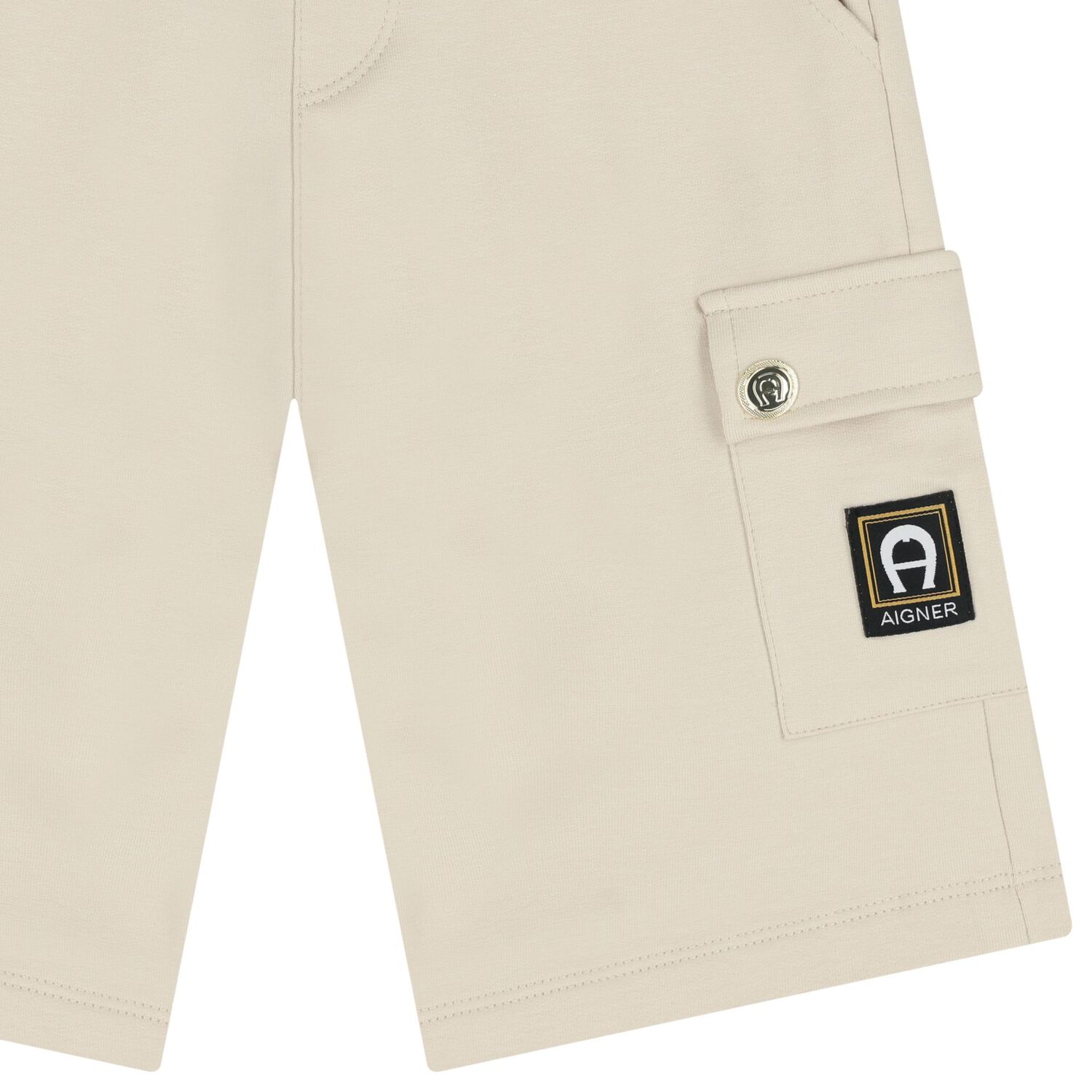 Boys Beige Logo Shorts, 2, hi-res