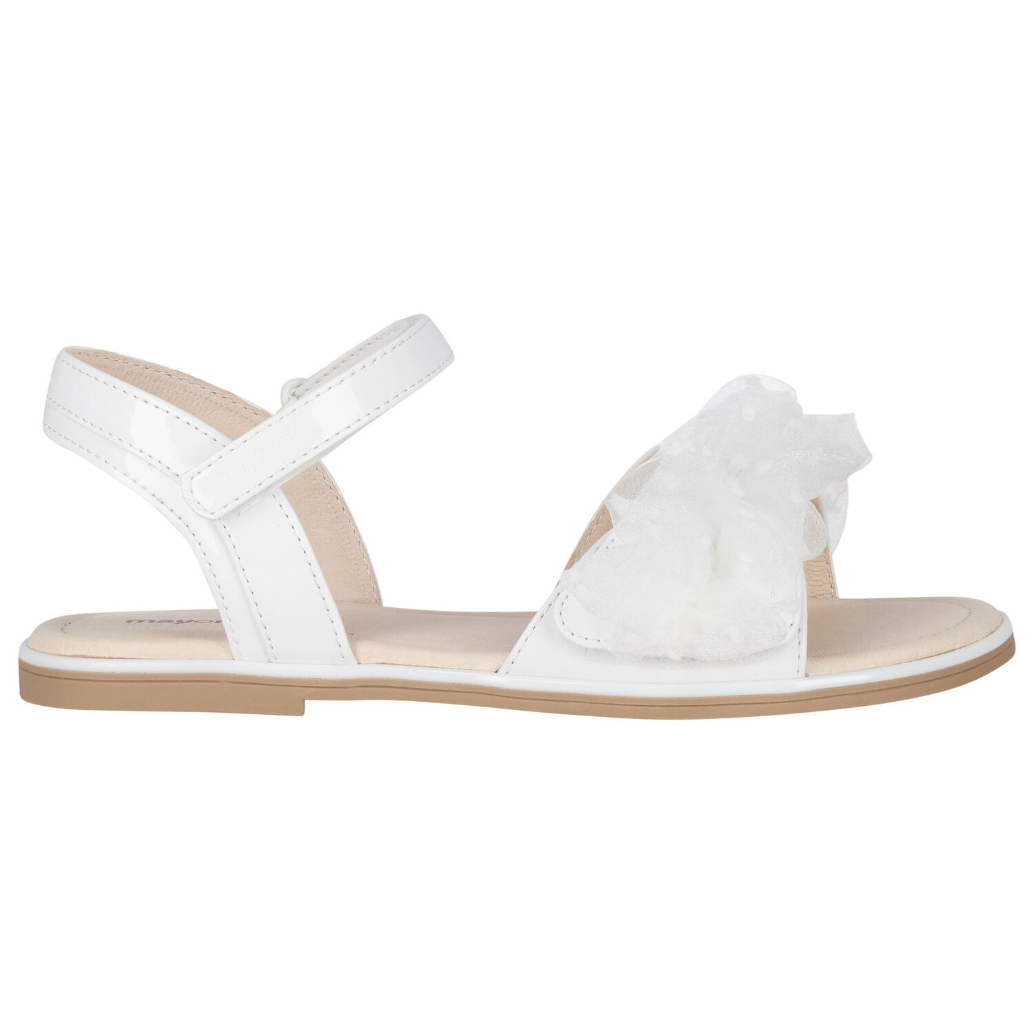 صندل تول بنات بكشكشة باللون الأبيض , 1, hi-res image number null