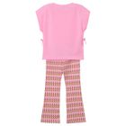 طقم ليجنز وردي مزين بالزهور للبنات, 3, hi-res