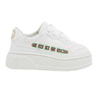 White Web Stripe Logo Trainers, 1, hi-res
