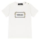 Younger Boys White Logo T-Shirt, 2, hi-res