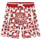 Boys White & Red Majolica Shorts, 1, hi-res