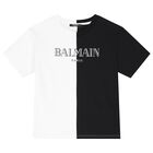 Boys White & Black Logo T-Shirt, 1, hi-res