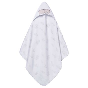 White Teddy Bear Hooded Towel