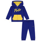 Baby Boys Blue Logo Track Suit, 1, hi-res