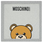 Grey Teddy Logo Baby Blanket, 3, hi-res