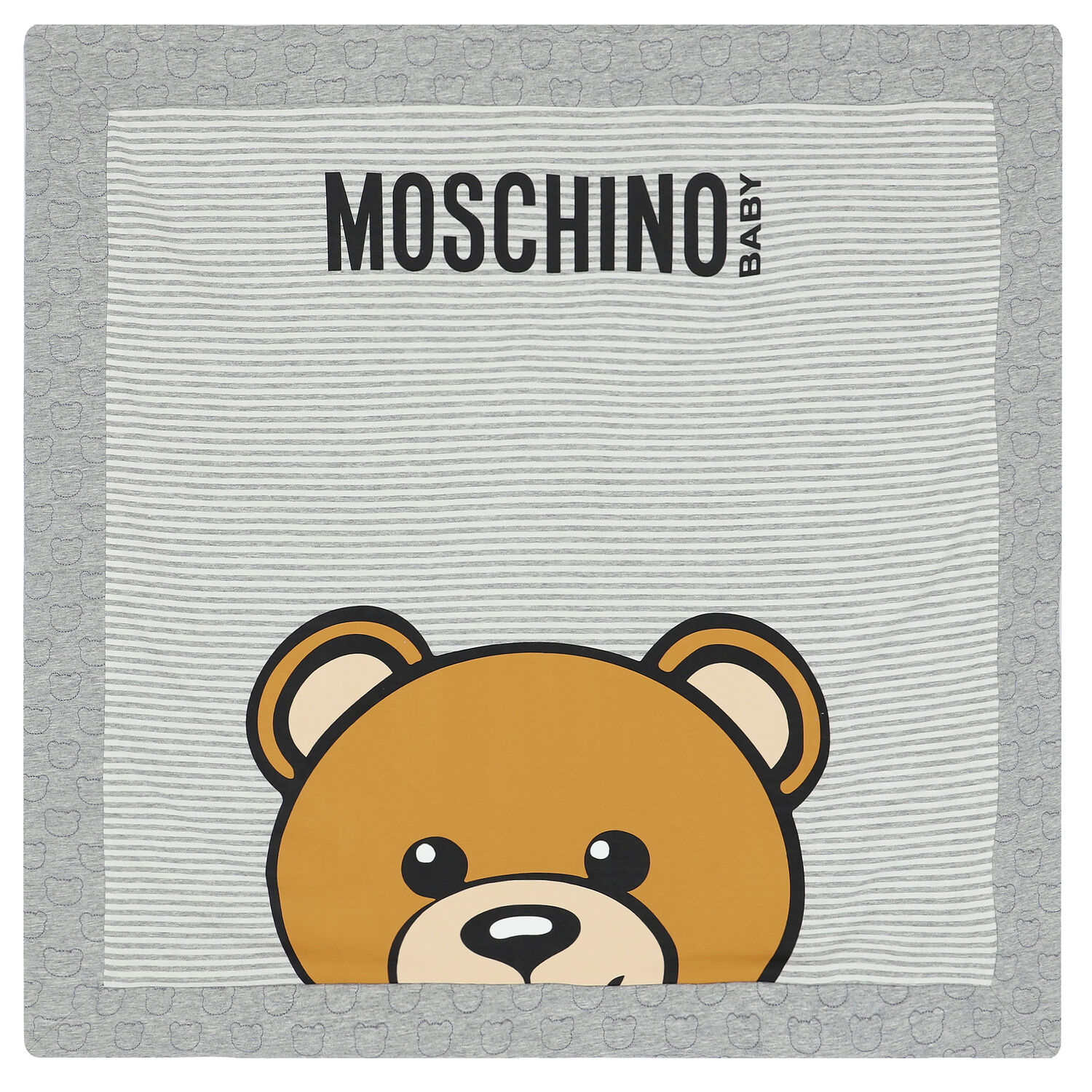 Grey Teddy Logo Baby Blanket, 3, hi-res