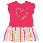 Girls Pink & White Heart Dress, 1, hi-res