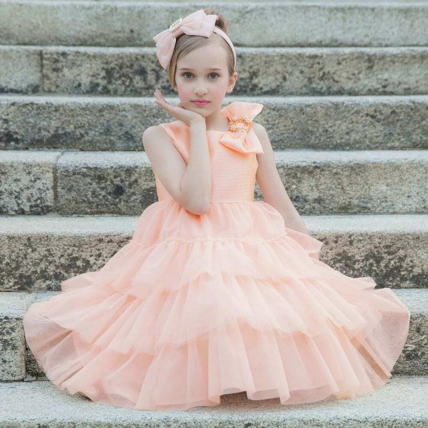 Girls Pink Haute Couture Dress, 1, hi-res