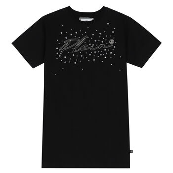 Girls Black Diamond Logo Dress