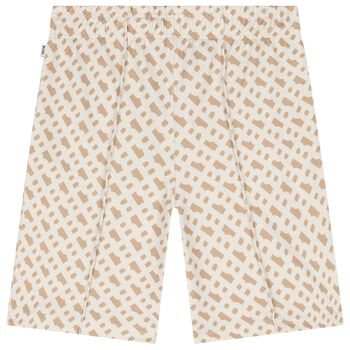 Boys Beige Logo Shorts