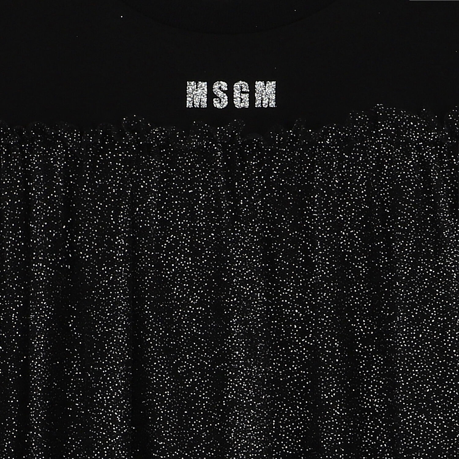 فستان بنات تول بالشعار باللون الاسود, 1, hi-res image number null