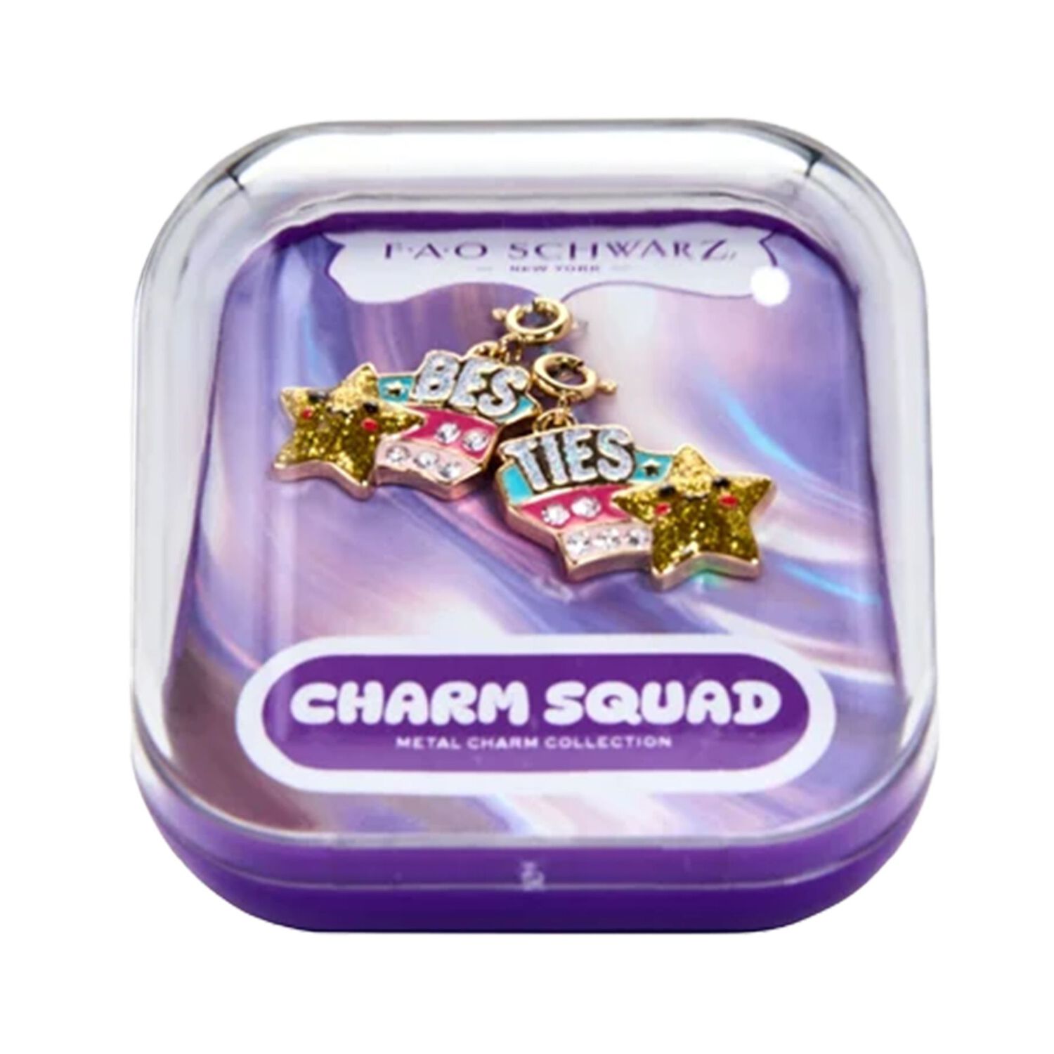 Girls Gold Twin Star Bestie Charm, 1, hi-res