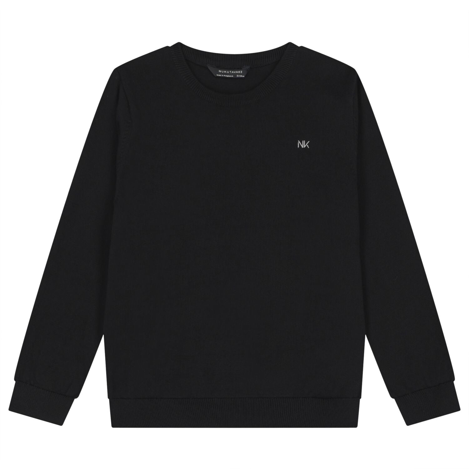 Boys Black Knitted Jumper, 1, hi-res