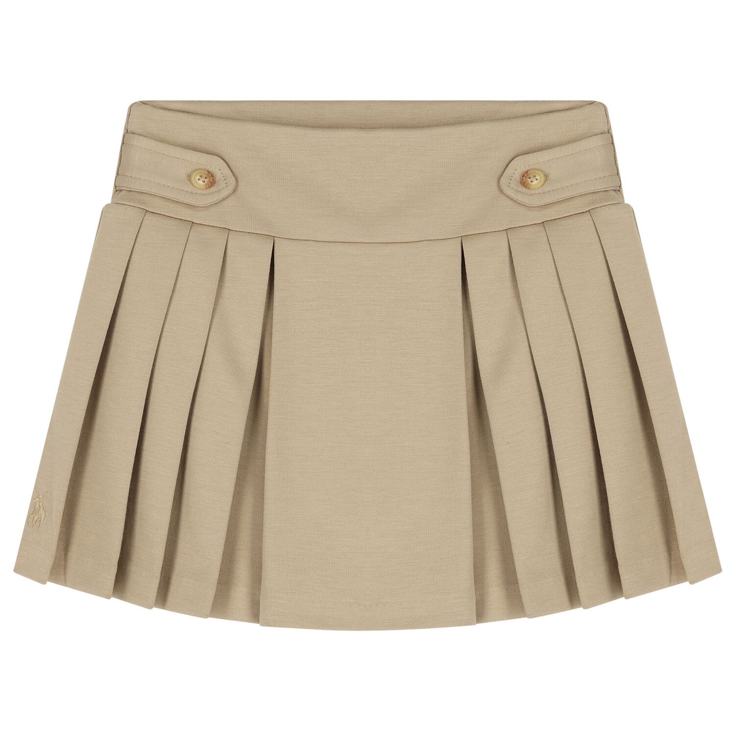 Girls Beige Logo Pleated Skirt, 2, hi-res