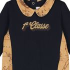 طقم ملابس أطفال أولاد باللونين الأزرق الداكن والبيج بنقشة خريطة جغرافية, 1, hi-res