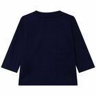 Younger Boys Navy Logo Top, 2, hi-res