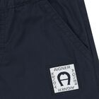 Younger Boys Navy Blue Logo Shorts, 3, hi-res