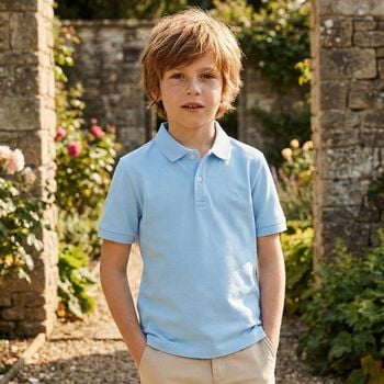 Boys Blue Logo Polo Shirt