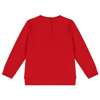 Girls Red Reindeer Sweatshirt