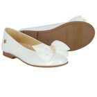 Girls White Ballerina Bow Shoes, 1, hi-res