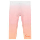Younger Girls Pink Ombre Logo Leggings, 1, hi-res