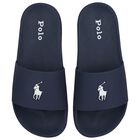 Boys Navy Blue Logo Sliders, 1, hi-res