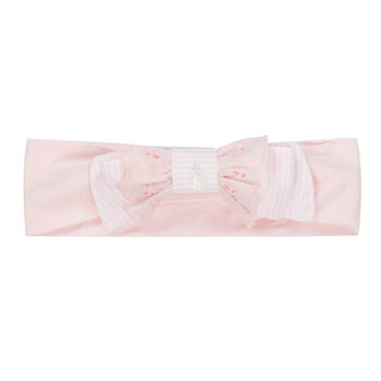 ربطة رأس بفيونكة باللون الوردي