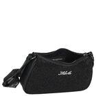Girls Black Embellished Logo Handbag, 1, hi-res