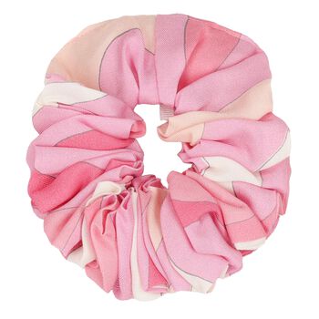 Girls Pink Iride Print Scrunchie