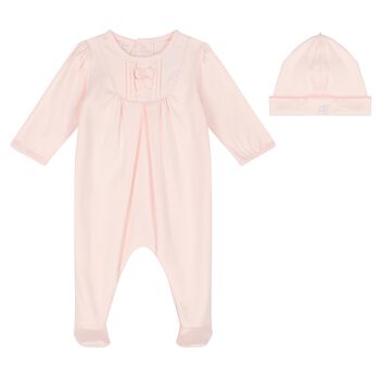 Girls Pink Cotton Babygrow Set