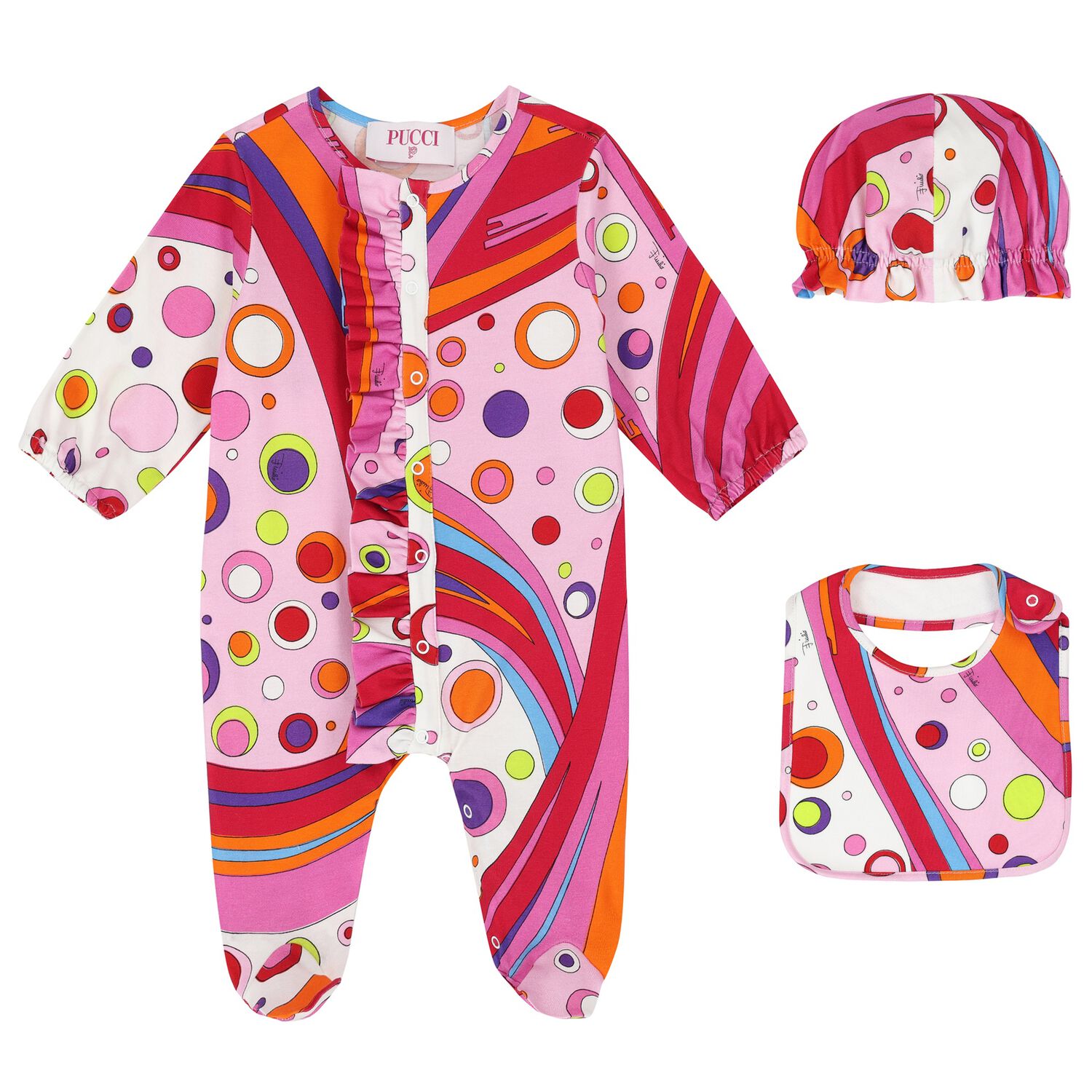 Baby Girls Multi-Coloured Fontane Babygrow Gift Set, 1, hi-res