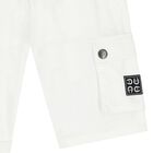 Boys White Logo Shorts, 1, hi-res