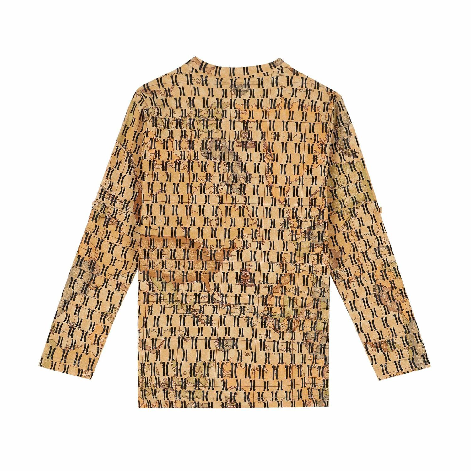 توب باكمام بطبعة خريطة باللون البيج للاولاد, 1, hi-res