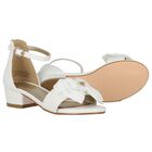 Girls Ivory Bow Sandals, 3, hi-res