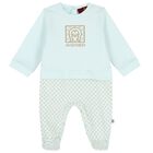 Baby Boys Blue Logo Babygrow, 2, hi-res
