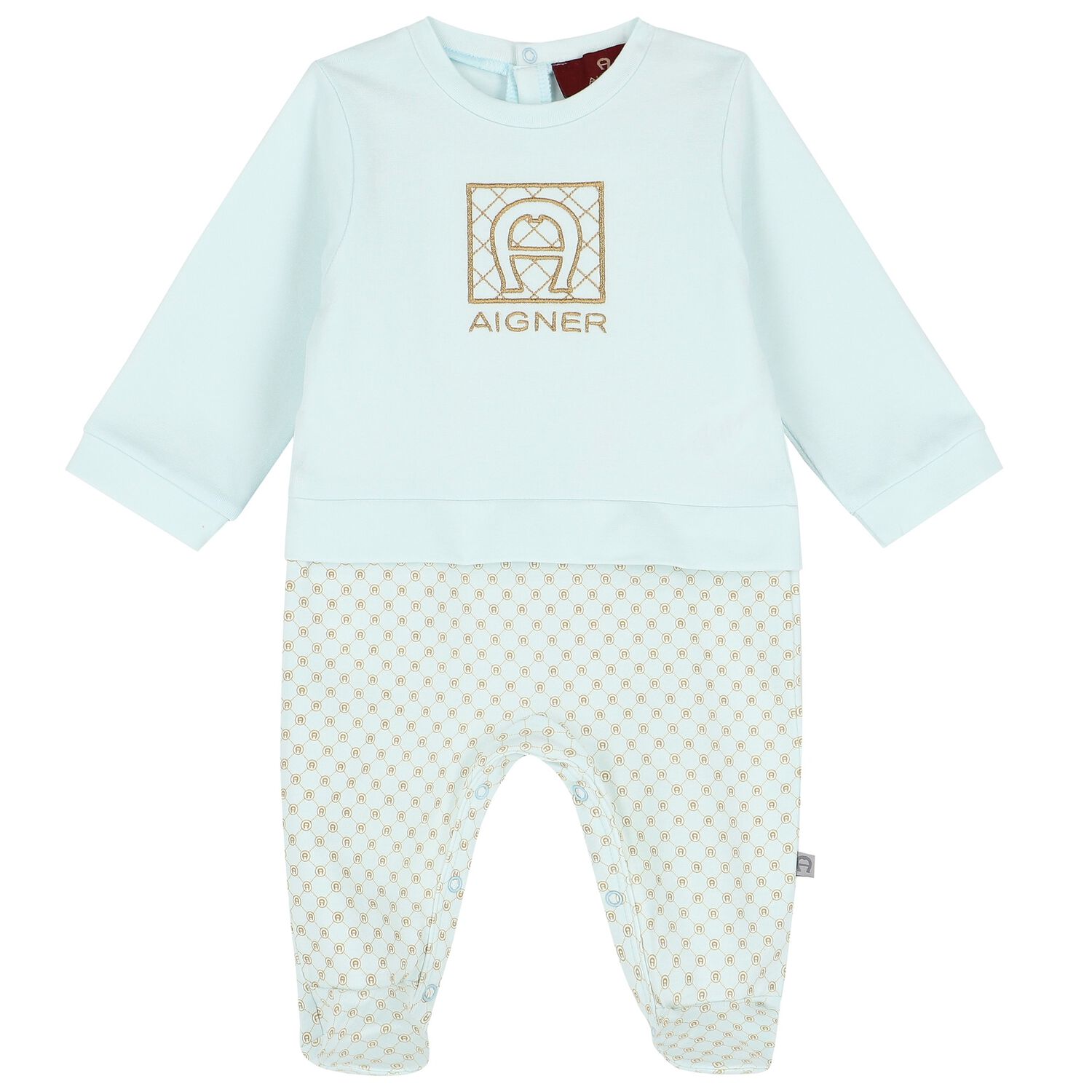 Baby Boys Blue Logo Babygrow, 2, hi-res