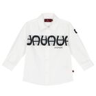 Younger Boys White Logo Shirt, 1, hi-res
