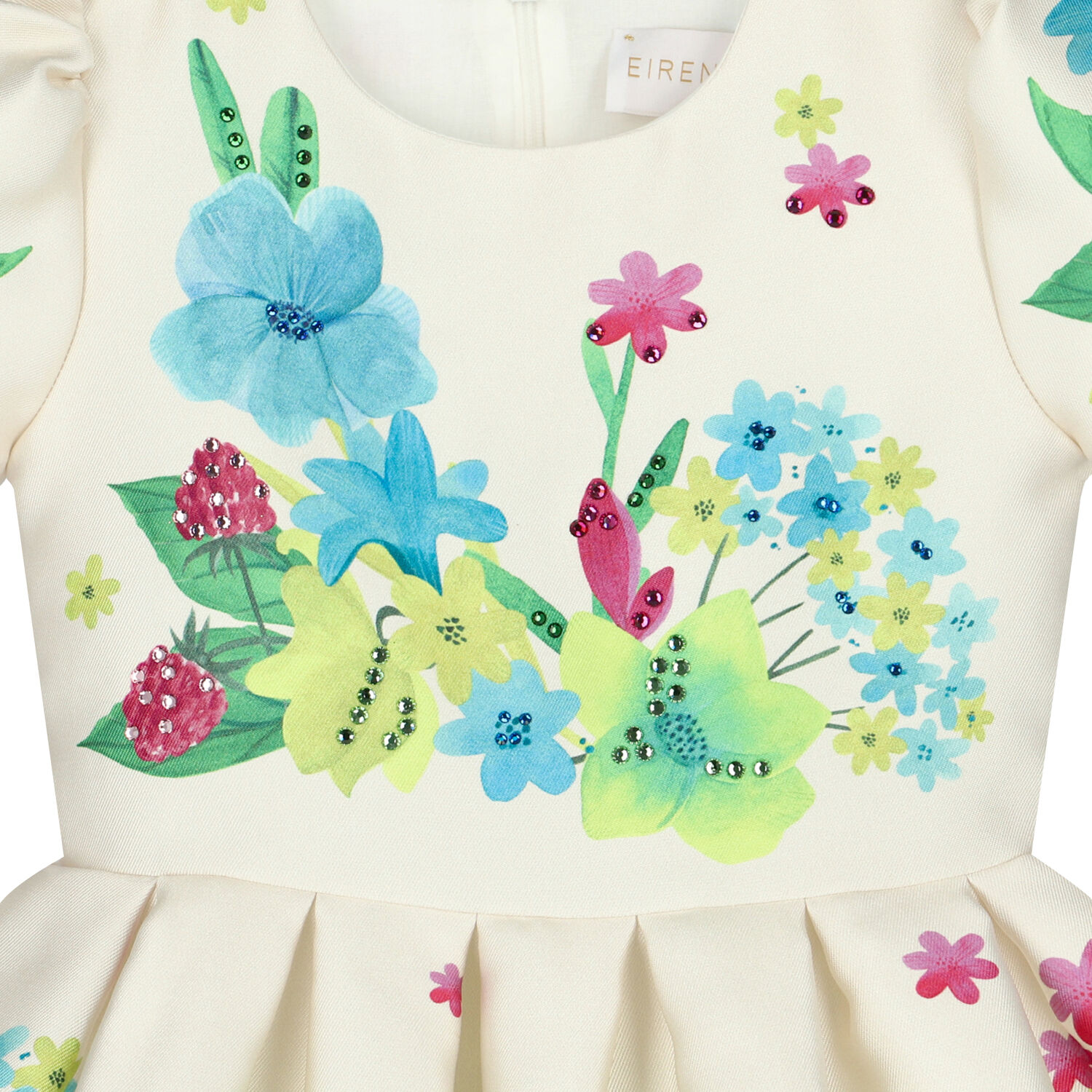 فستان ساتان للعيد باللون العاجي, 1, hi-res