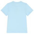 تيشيرت أولاد بالشعار باللون الأزرق, 3, hi-res