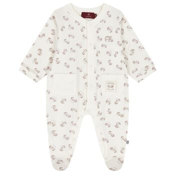 Ivory & Beige Teddy Bear Logo Babygrow