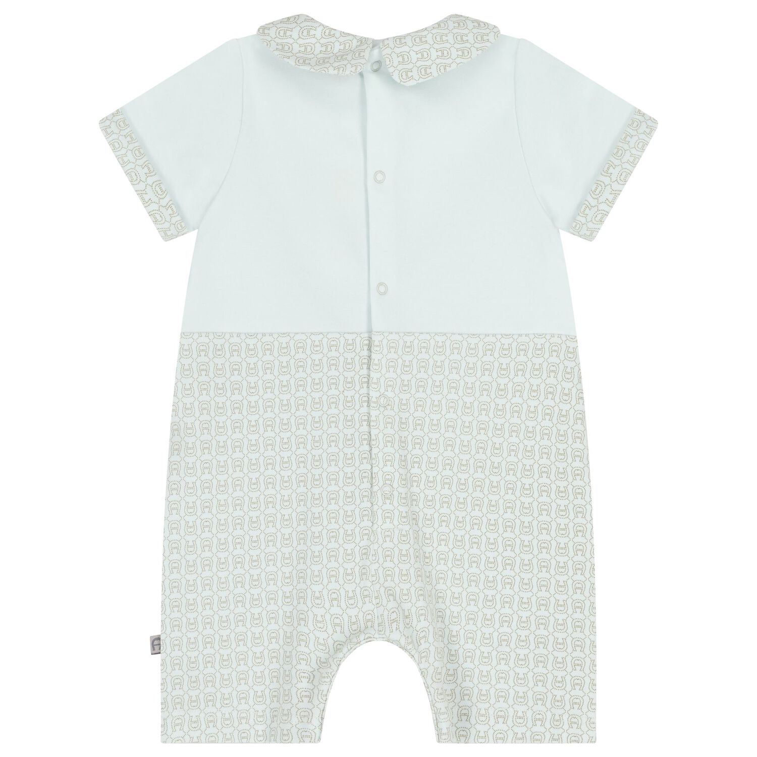 Baby Boys Blue & Gold Logo Romper, 2, hi-res