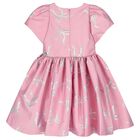 Girls Pink & Silver Bow Dress, 1, hi-res