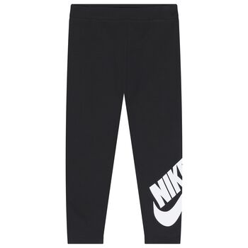 Girls Black Logo Leggings