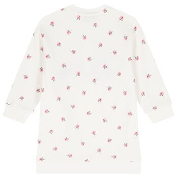 فستان بناتي عاجي بشعار مزهر